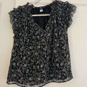 Old Navy Black & White Design Short Sleeve Shirt